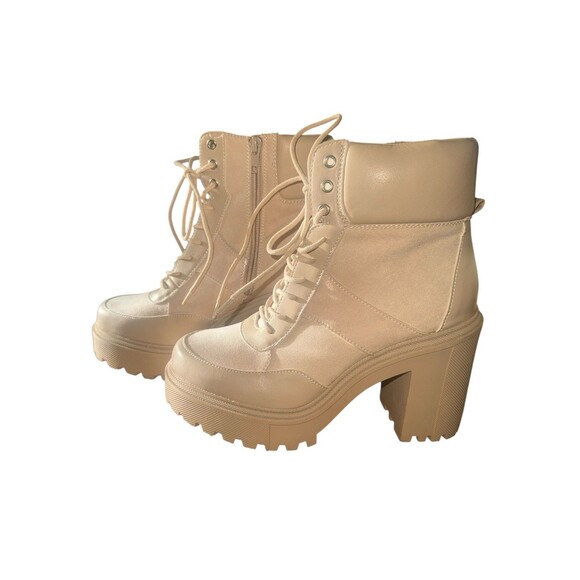 Madden Girl Rogue Ankle Boots Putty Platform Lug Sole Lace-Up Women’s Size 10 - Picture 6 of 9